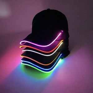 Custom Festival Club Stage Hip-hop Performance <b>Flash</b> Glow Party Hat Rave Accessories LED Hat <b>Light</b> up Baseball Cap - Product Image 3