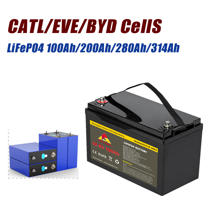 Deep Cycle Solar <strong>Battery</strong> Pack 12V/24V <strong>100Ah</strong>/200Ah Semi-solid State LiFePO4 6500 Cycles <strong>Lead</strong> <strong>Acid</strong> to <strong>Lithium</strong> Conversion