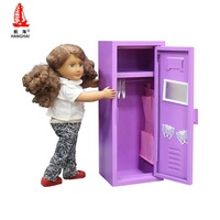 Casier en acier pour poupée américaine de petite taille, casier miniature en acier pour vêtements de poupée de 18 pouces