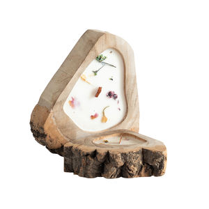 Carved Wooden Centerpiece Eco Material And Easy Wipe Clean Surface <strong>Candle</strong> <strong>Holder</strong> For Tabletop Decor - Product Image 5