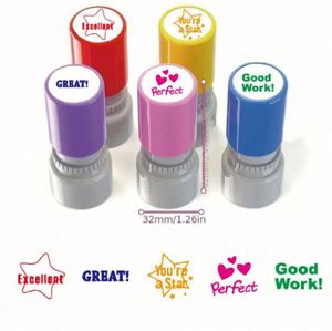 ของเล่นแสตมป์พลาสติกสำหรับเด็ก ลายการ์ตูน หมึกไม่ลบเลือน รูปทรงกลม สำหรับนักเรียน  สามารถปรับแต่งลวดลายและโลโก้ได้ - Product Image 5