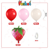 Zoete Aardbei Fruit Thema Ballon Garland Kit Aardbei Vorm Folieballonnen voor Meisjes Babyshower 1e Verjaardag Zomerdecoratie