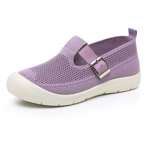 Nuovo stile moda scarpe piatte Mary Jane <span class=keywords><strong>donna</strong></span> tacchi con fibbia Slip-on ragazze da passeggio peso leggero maglia punta di sicurezza <span class=keywords><strong>41</strong></span> - Product Image 1