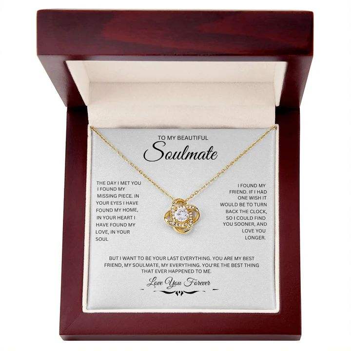 Gold Necklace + Card LED Gift Box