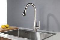 Robinet de cuisine classique de style européen en acier inoxydable 304 avec capteur céramique, flexible, extractible, pivotant, finition brossée pour la maison et l'hôtel