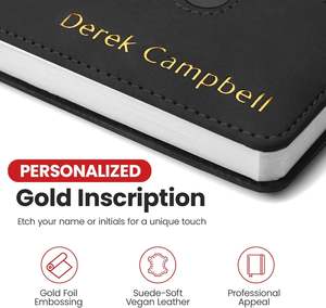 Personalized Custom Logo <b>A5</b> <b>Lined</b> Leather Journal - Hardcover Executive <b>Notebook</b> for Men & Women - Product Image 2