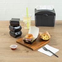 Boîtes en papier personnalisées pour emballages alimentaires, avec logo imprimé, formes et tailles sur mesure, OEM/ODM, ventilées, pour burgers à emporter, avec couvercle pliable