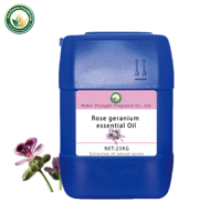 Huile Essentielle de Géranium Rose 100% Pure Jaune Clair/Vert Arôme Floral Doux en Vrac pour Soins de la Peau Cosmétiques Parfums Maison Zhongzhi