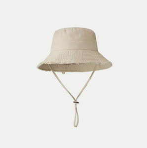 Sombrero de Pescador Vintage con Flecos y Correa para la Barbilla, Sombrero de Sol de Algodón Lavado para Viajes al Aire Libre - Product Image 4