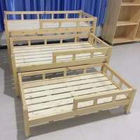 Cama litera móvil de madera maciza para niños de jardín de infantes Liserve, tipo cajón, diseño moderno, origen China