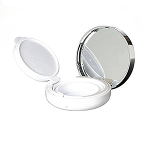 Empty Round Buckle <b>Compact</b> Container Black Matte Loose <b>Powder</b> Box for Eyeshadow Blush Highlighting Contouring with Mirror Puff - Product Image 1