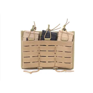 2021 New Style Tactical Outdoor Laser Triple M4/M16 Open Top Molle Magazine Pouch rimovibile