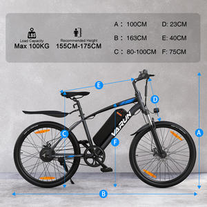 Factory Direct Bulk Order VARUN 50km Range Mountain Electric bike 24" Electric bicycle 250W Trail Rides Youth EU 7-Day Delivery - Product Image 6