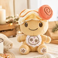 Produsen Mainan Boneka Plush Maskot Natal Kustom OEM, Boneka Manusia Roti Jahe Kartun Lucu yang Dapat Dipeluk untuk Hadiah Anak