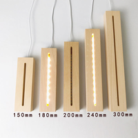 Bases de lampes LED en bois massif avec acrylique réutilisable, thème Amour, Art & Collection, taille personnalisée, boîte à piles, décoration intérieure