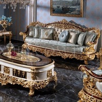 Nouvelle conception turque-italienne classique maison intérieur luxe haut de gamme teck bois sculpté à la main Royal canapé ensemble pour salon