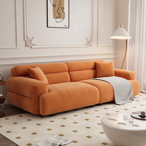 Oferta Especial Sofá Barato de Diseño Moderno de Lujo en Crema para Sala de Estar Sofás de Terciopelo Suave Sofá de Tela para Salas del Hogar - Product Image 5