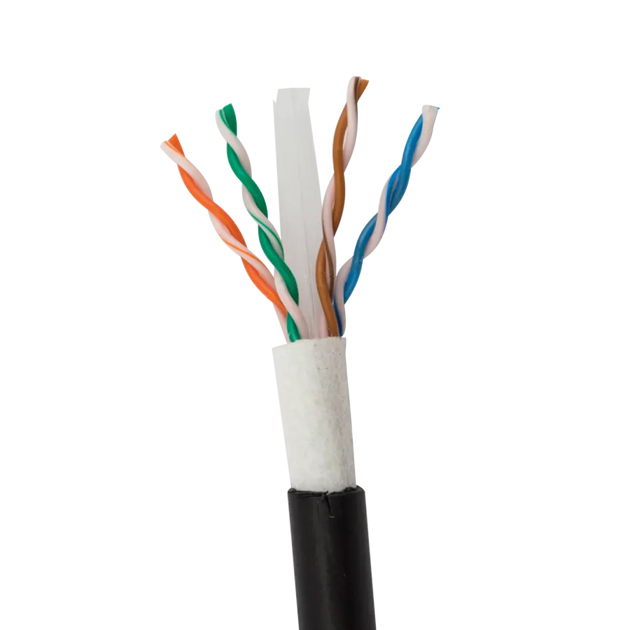 CAT6 كابل شبكة UTP/PE 250Mhz UV الدفن القط 6 كابل 305 متر مربع في الهواء الطلق الأسود