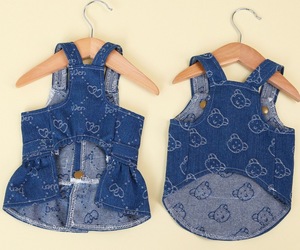 Vente en gros en usine de gilet en denim solide pour animaux de compagnie et robe en jean pour chats - Product Image 3