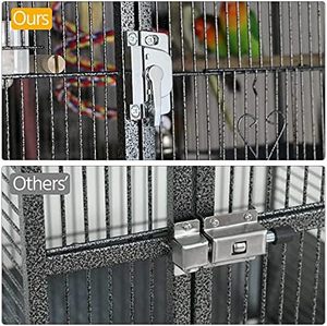 69-Inch büyük Metal kuş kafesi siyah beyaz katı papağanlar için atiatiels Aviary Parakeets Budgie ispinoz yetiştiriciliği plastik tepsi - Product Image 6