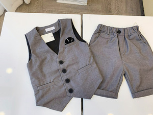 Ensemble de vêtements pour enfants, costume de cérémonie pour bébé garçon, gilet, chemise, short, tenue de fête d'anniversaire pour garçon - Product Image 3