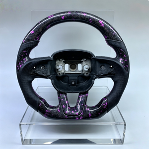 Volant personnalisé en fibre de carbone forgée pour Dodge SRT <span class=keywords><strong>RT</strong></span> Charger <span class=keywords><strong>Challenger</strong></span> Hellcat Durange 392 Scat Pack en cuir noir - Product Image 6
