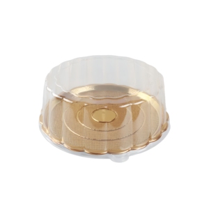 Forma De Flor Descartável Caixa De Embalagem De Bolo De Ouro RoundHot Sale <span class=keywords><strong>Food</strong></span> Grade Redonda Recipientes De Bolo De Plástico Descartáveis - Product Image 5