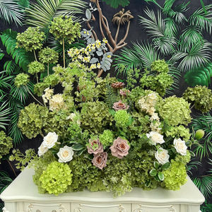 Automne Marron Foncé Kaki Caramel Allée Coureur Soie Fleurs Pièce Maîtresse Arrangement <span class=keywords><strong>Banane</strong></span> Plantes Verdure Guirlande Fleur Sauvage - Product Image 3