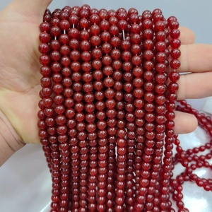Perles rondes en agate rouge naturelle de 4 mm, 6 mm, 8 mm, 10 mm, 12 mm, qualité A, pierres de cornaline vibrantes, brins pour la fabrication de bijoux, bricolage - Product Image 4