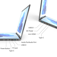 Laptop Aziendale Intel con Doppio Schermo IPS Touch da 14 Pollici, Nuovo di Fabbrica, Windows 11 in Inglese, SSD ad Alte Prestazioni