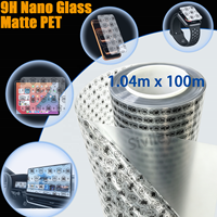 Film PET mat en verre nano 9H, rouleau de 1,04 m x 100 m, anti-reflet, anti-rayures, matériau brut pour machine laser