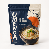Sacs d'emballage personnalisés pour nouilles Udon avec film haute barrière, scellage thermique et fermeture éclair, pour aliments frais, marque privée