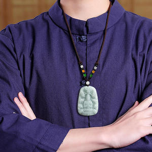 หยกธรรมชาติพม่ามังกรจีนกวนอิมหยกขาวจี้ UNISEX สไตล์จีนของขวัญพร้อมใบรับรองการประเมิน GY59 - Product Image 4