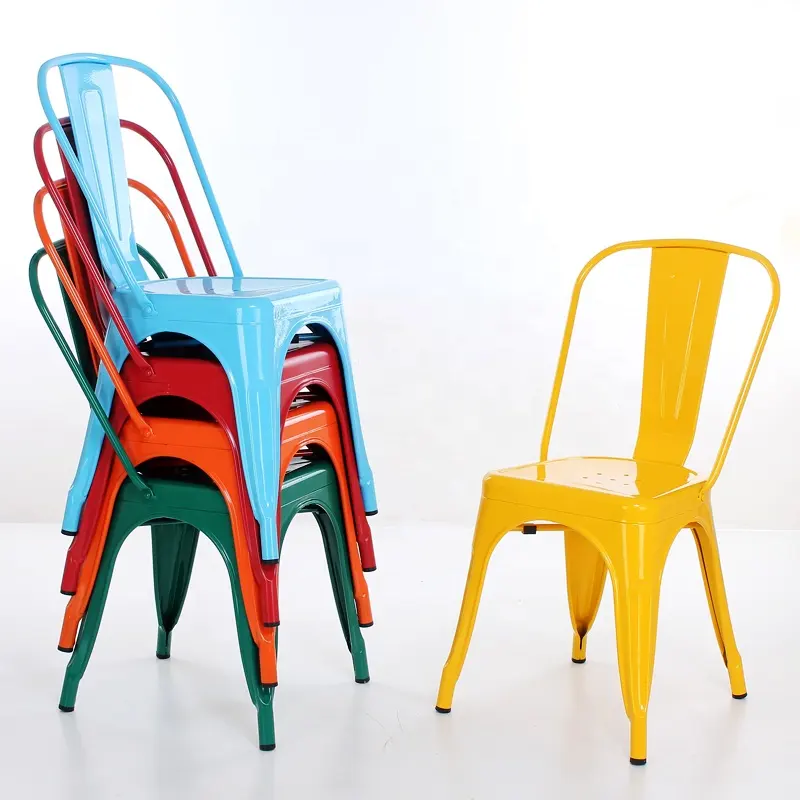 Foshan supplier accept color custom fast food restaurant vintage metal toledo chair