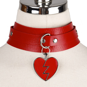 Vendita calda SM Bondage Sexy Clavicola Collana del Collare <span class=keywords><strong>Bdsm</strong></span> Gioco Per Adulti Giocattolo Collo Collare DELL'UNITÀ di elaborazione del Collare di Cuoio Con Crepacuore Tag - Product Image 1