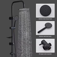 Ensemble de douche contemporain en laiton pour hôtels, avec colonne, jet de pluie doux, finition chromée polie et mitigeur à cartouche céramique