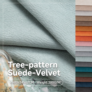 Tree Grain Suede <b>Fabric</b> Thick Embossed Double Base Cloth Soft For Sofa Upholstery Pillow Background Decor - Product Image 1