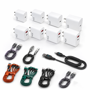 Modern Plastic <b>USB</b> Charging Set With 20W 30W 45W 65W Adapters And Multi-Color <b>Cables</b> For Convenient Device Powering - Product Image 1