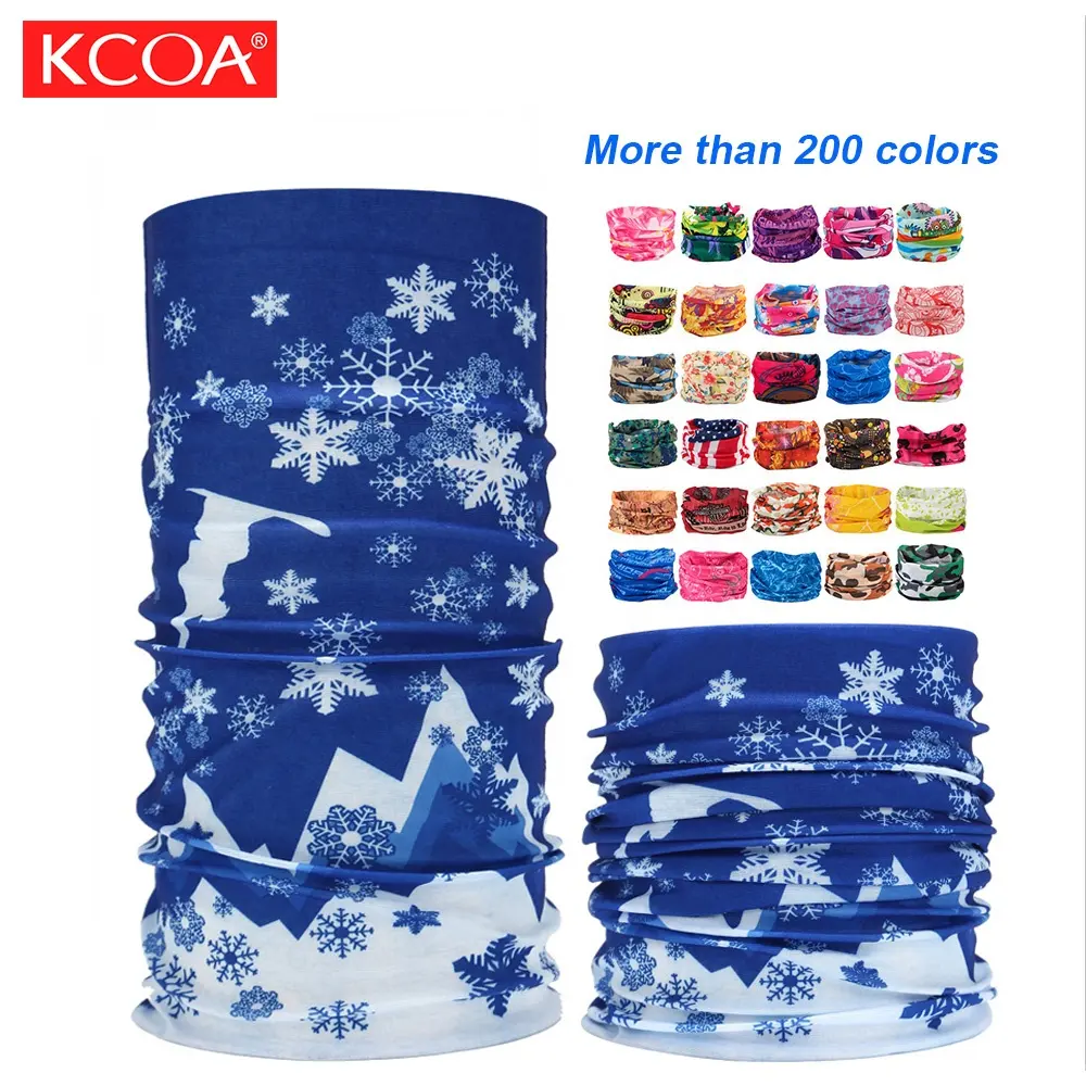 KCOA 100% Polyester Breathable Fashion Cycling Multi Colors Seamless Face Bandana Facemask