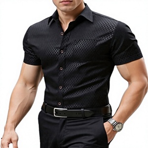 Men's 100% Pure Cotton Spring Vintage Twill Casual Business <b>Half</b>-Sleeved for <b>Shirt</b> Slim Fit Middle-Aged Thin Top Short Length - Product Image 4