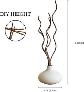 Modern Minimal Decor for Reed Diffuser Set 2 Empty Wavy Brown Rattan <b>Sticks</b> with 2pcs Essential Oils for Aromatherapy - Product Image 5