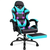 Fauteuil de jeu professionnel personnalisé confortable bleu pour ordinateur PC, fauteuil inclinable OEM avec dossier et hauteur de siège réglables