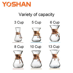 Bellamente diseñado Glass Drip Coffee Coador Maker 10 Cup De Vidrio Coador <span class=keywords><strong>Cafe</strong></span> Pour Over <span class=keywords><strong>Chemex</strong></span> con cuello de madera Collar Wrap - Product Image 2