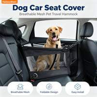 Hamac de voiture pour chien, tapis de voyage demi-siège avec crochets, lit pliable respirant en maille pour animaux de compagnie pour siège arrière