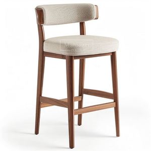 Tabouret de bar réglable en bois en tissu nordique moderne minimaliste pour la maison, la salle à manger, la chambre et l'école-Meubles de qualité commerciale - Product Image 6