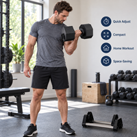 Haltères octogonaux réglables en fonte de 20 kg pour la maison et la salle de sport, équipement de fitness, poids de force personnalisés OEM, vente en gros