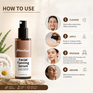 Suero <span class=keywords><strong>Autobronceador</strong></span> Herbal de Marca Privada para Mujeres, Fórmula Orgánica Personalizada para Bronceado sin Sol, Tono Oscuro, MOQ Bajo - Product Image 2