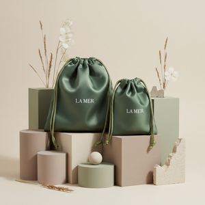Factory Direct Silk <b>Drawstring</b> Jewelry Storage Bag 20*25cm Durable & Eco-Friendly Gift Packaging with Printed Logo - Product Image 1