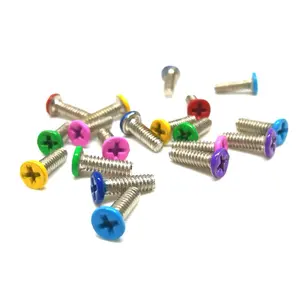 Customized Green Yellow Pink Screw Red Blue Screw Purple Orange Screw Color Painted Micro Flat Thin Head Steel or Stainless