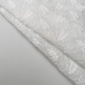 China Factory Weaving High Quality Pure Cotton White Hollow Computer Embroidery Fabric For Clothing